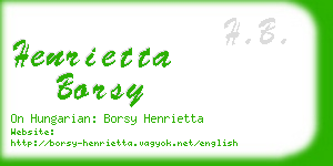 henrietta borsy business card